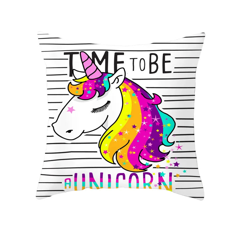 Cute Unicorn Throw Pillowcase