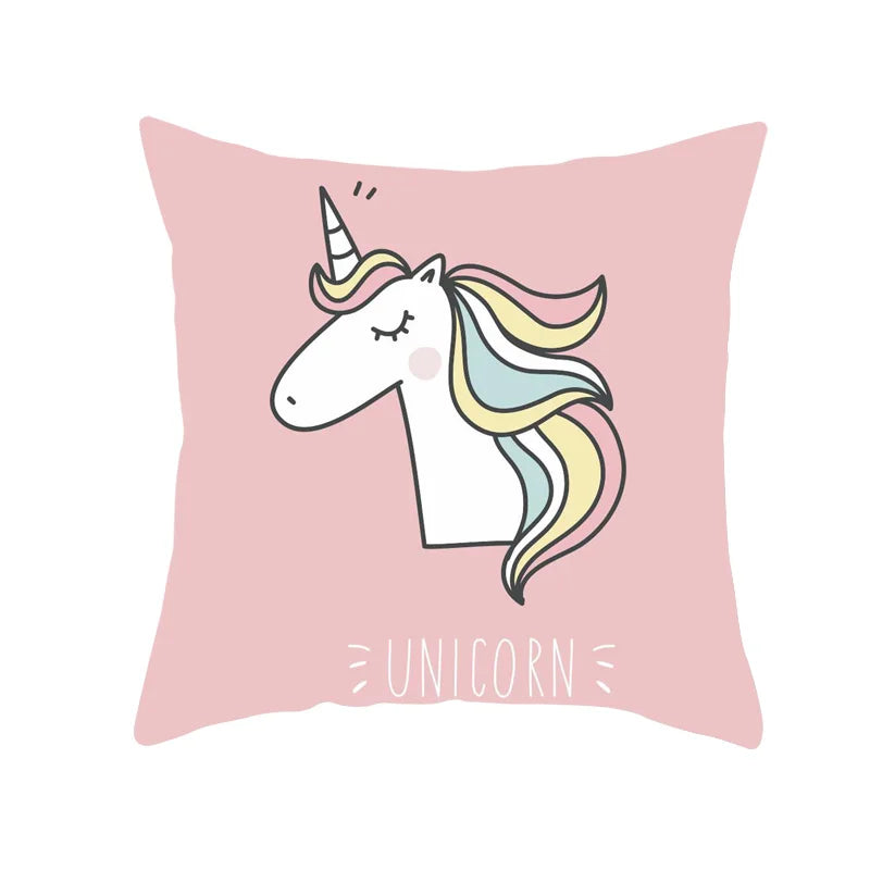 Cute Unicorn Throw Pillowcase