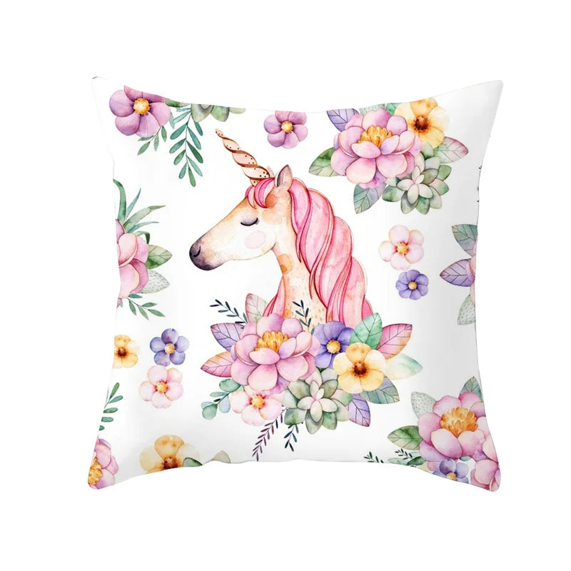Cute Unicorn Throw Pillowcase