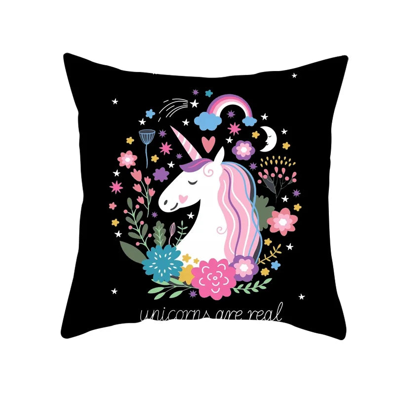 Cute Unicorn Throw Pillowcase