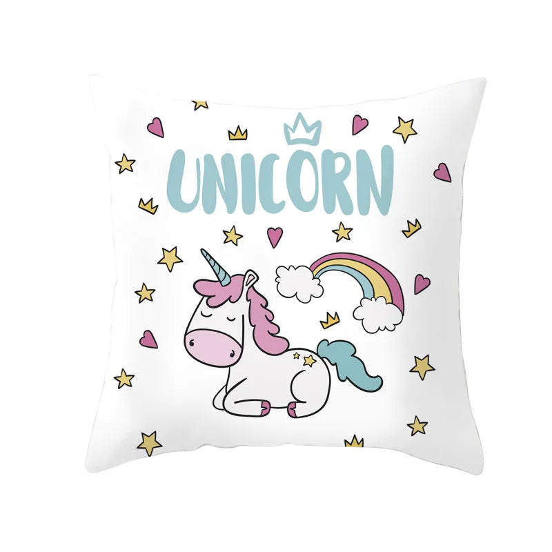 Cute Unicorn Throw Pillowcase