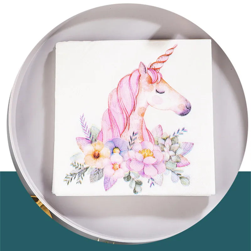 Pink Unicorn Party Napkins