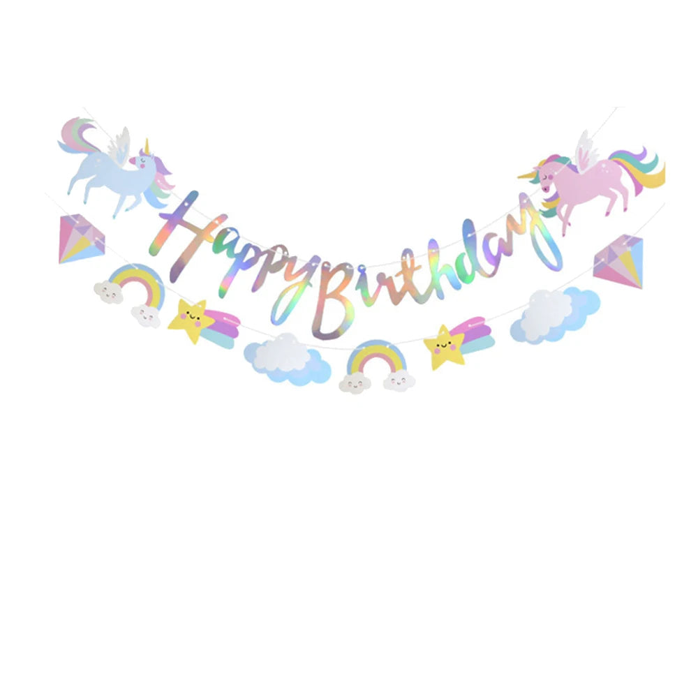 Unicorn Party Banner & Balloon Set