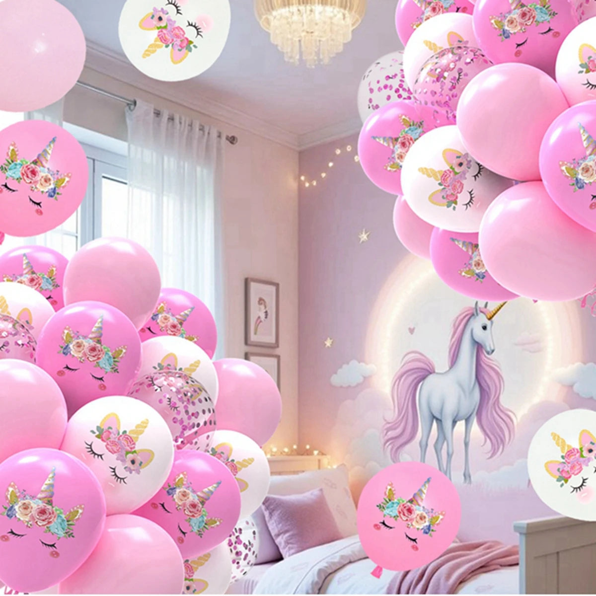 Unicorn Theme Latex Balloons