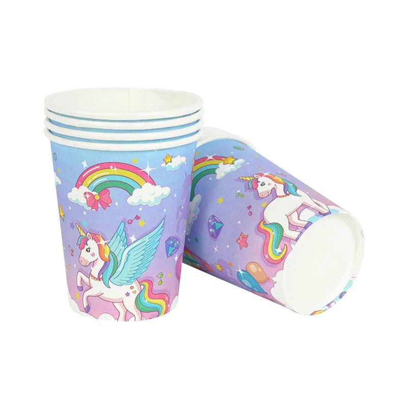 Rainbow Unicorn Party Tableware Set