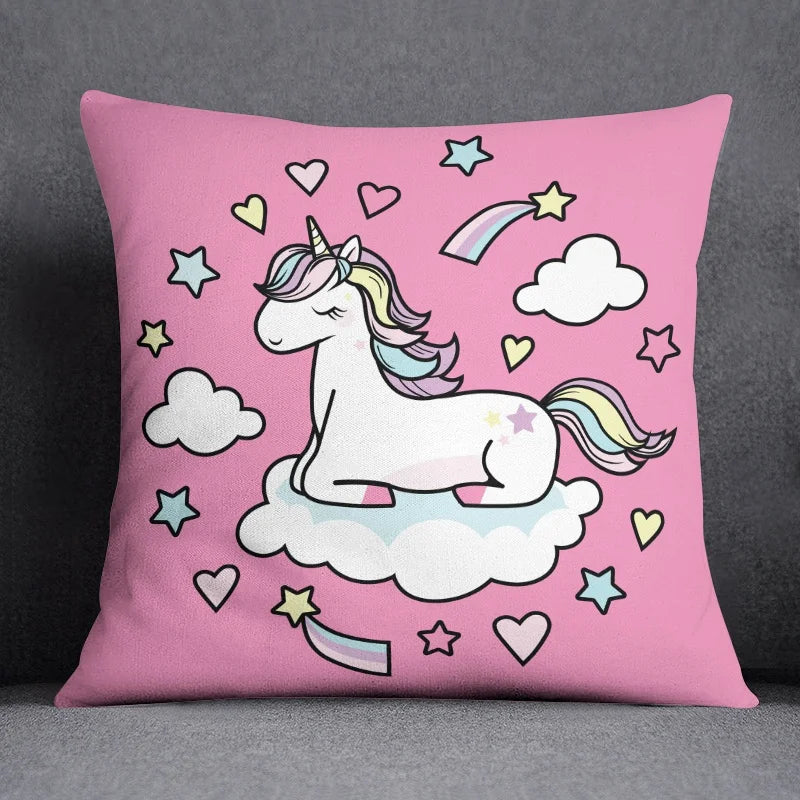 Pink Unicorn Cushion Cover