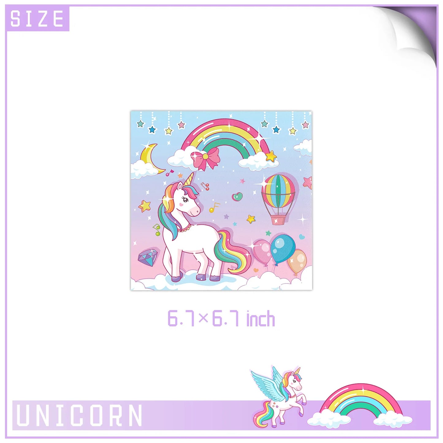 Rainbow Unicorn Party Tableware Set