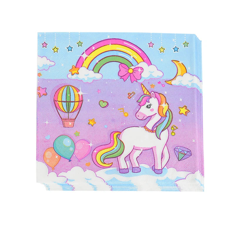 Rainbow Unicorn Party Tableware Set