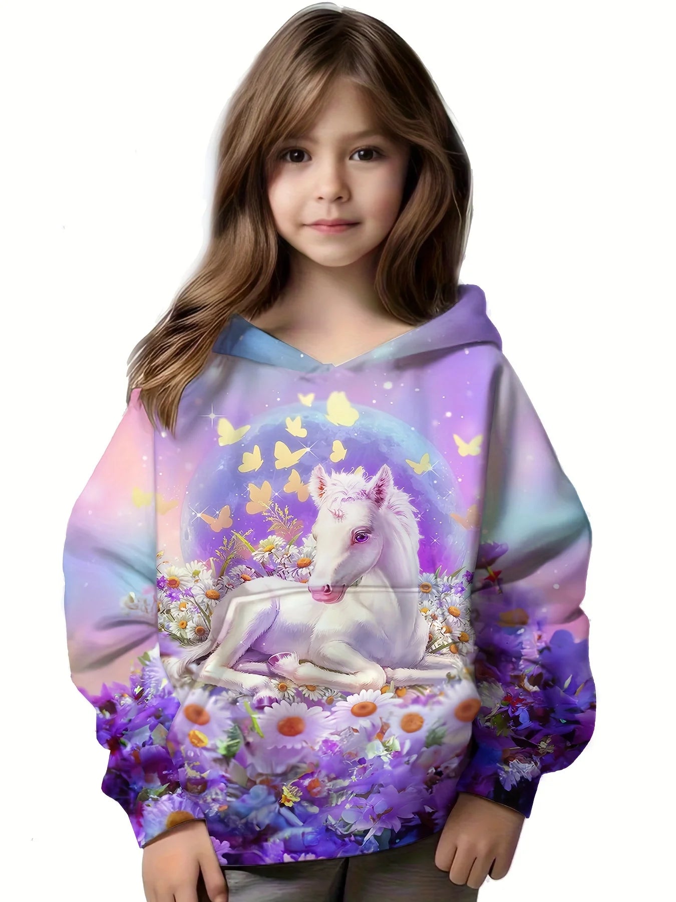 Girls 3D Cartoon Sweatshirt