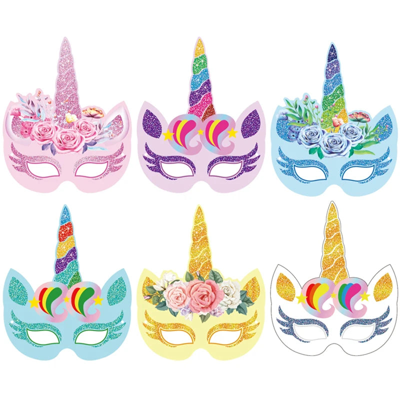 🦄 6pcs/12pcs Unicorn Party Masks