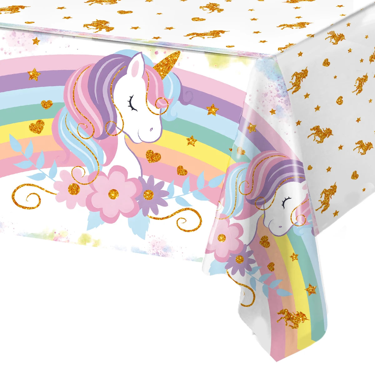 Rainbow Unicorn Party Tablecloth