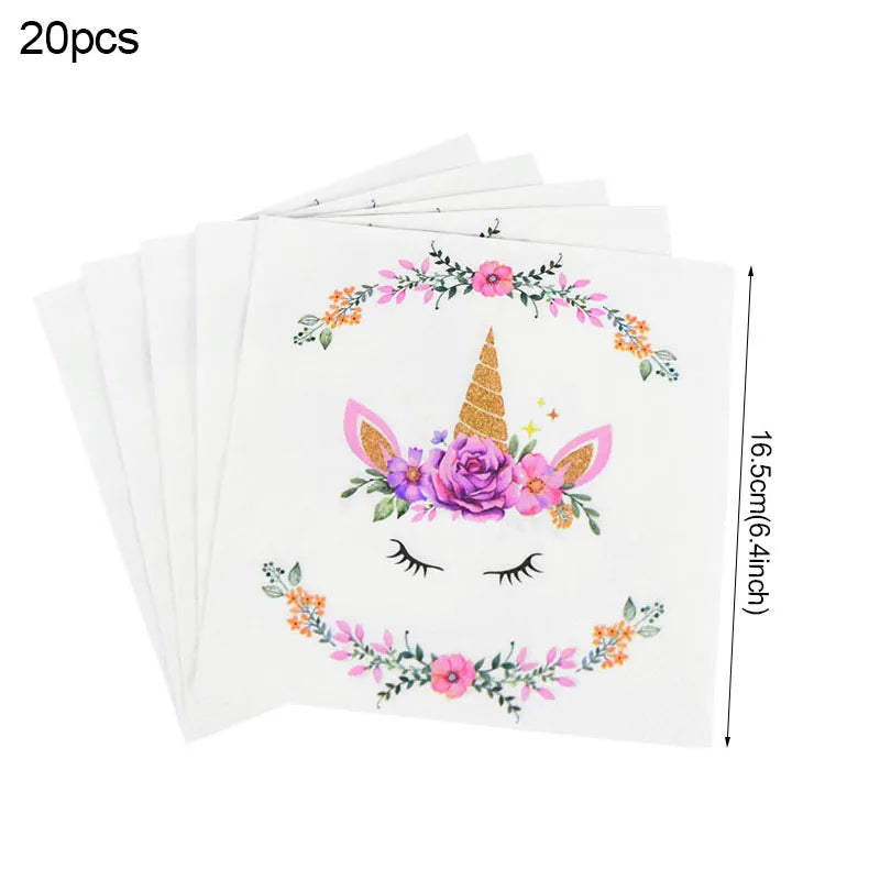Unicorn Birthday Party Tableware Set