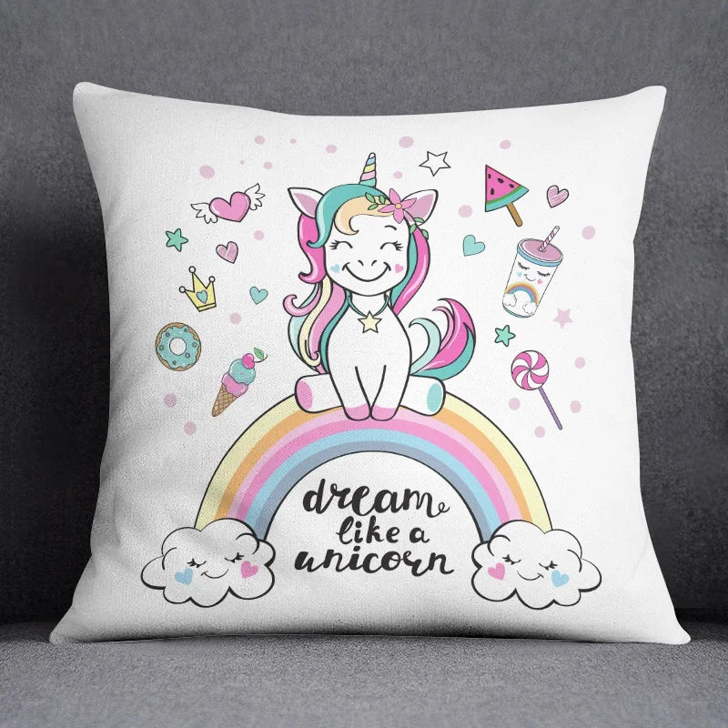 Pink Unicorn Cushion Cover