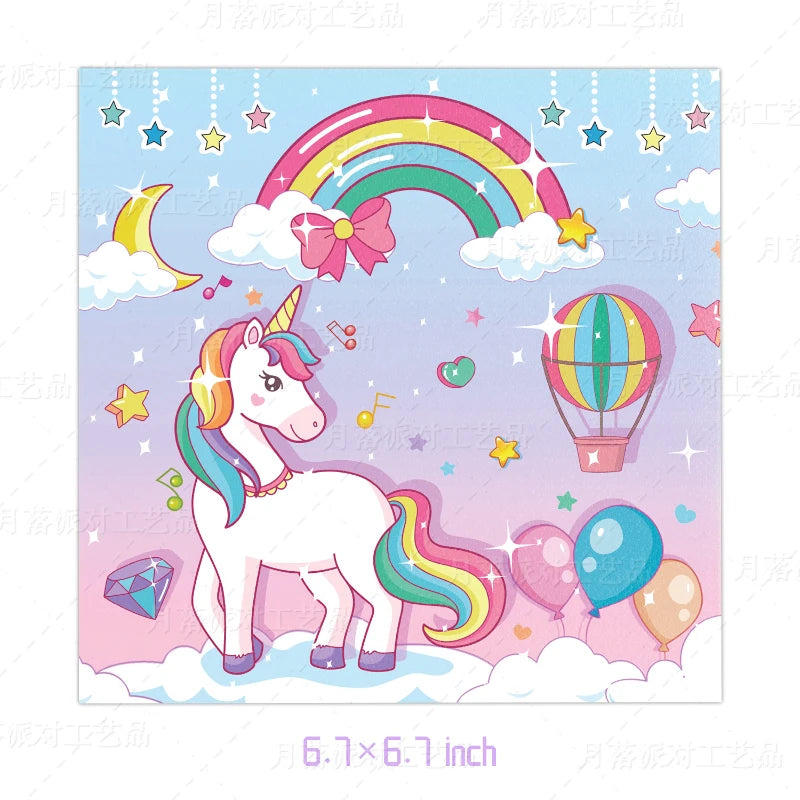 Rainbow Unicorn Party Tableware Set