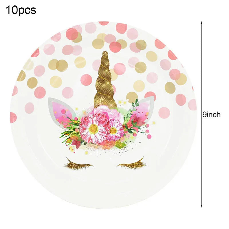 Unicorn Birthday Party Tableware Set
