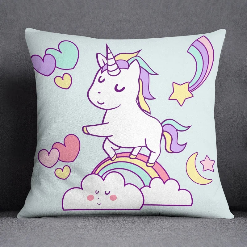Pink Unicorn Cushion Cover