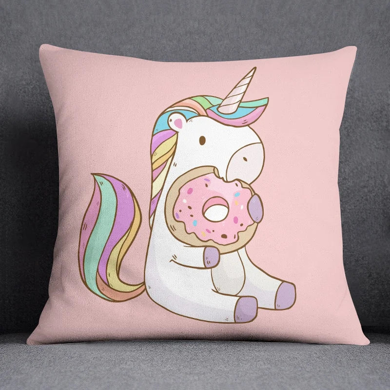 Pink Unicorn Cushion Cover