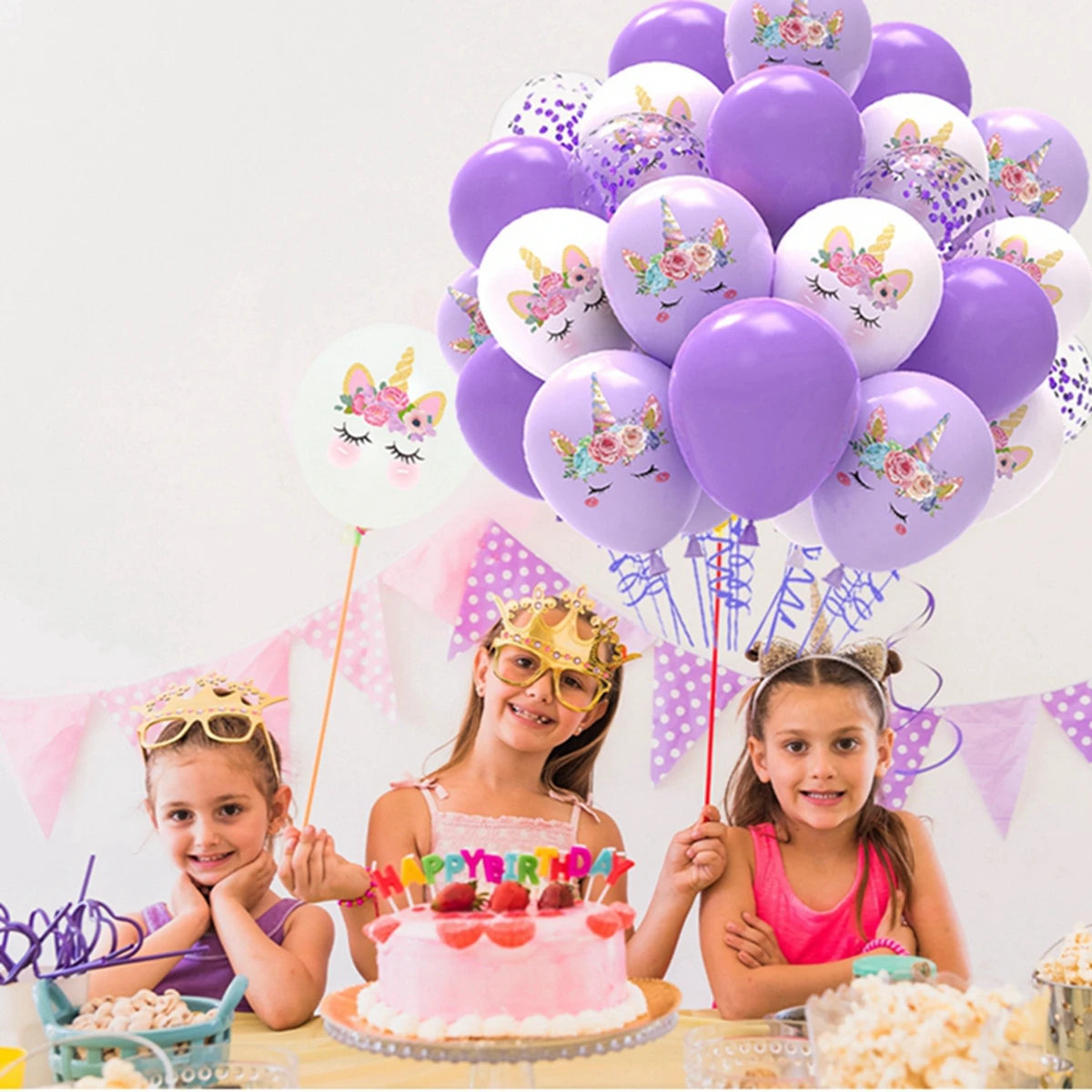 Unicorn Theme Latex Balloons