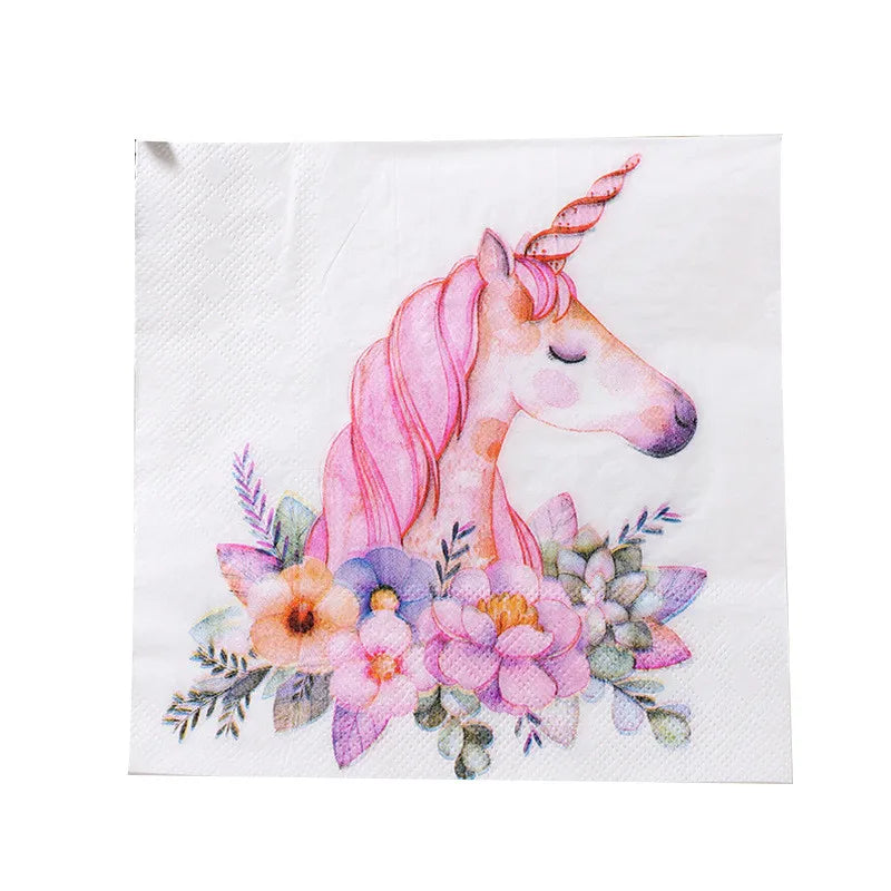 Pink Unicorn Party Napkins