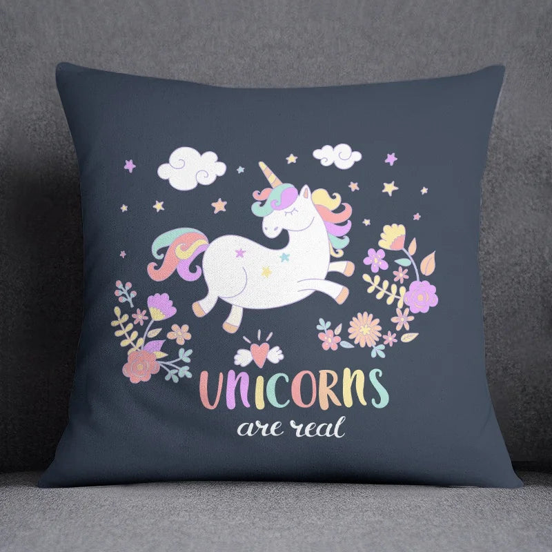 Pink Unicorn Cushion Cover