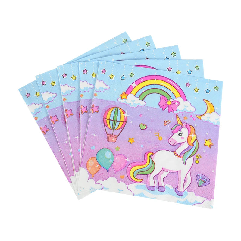 Rainbow Unicorn Party Tableware Set