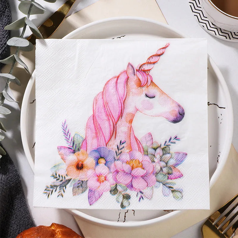 Pink Unicorn Party Napkins