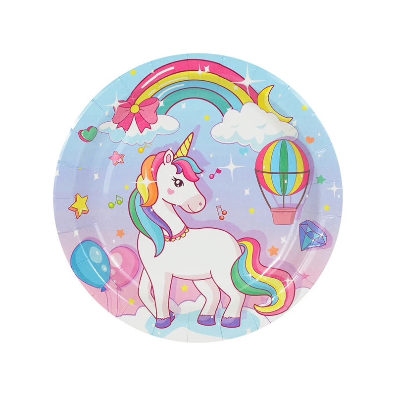 Rainbow Unicorn Party Tableware Set