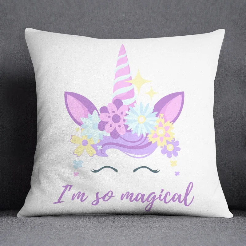 Pink Unicorn Cushion Cover