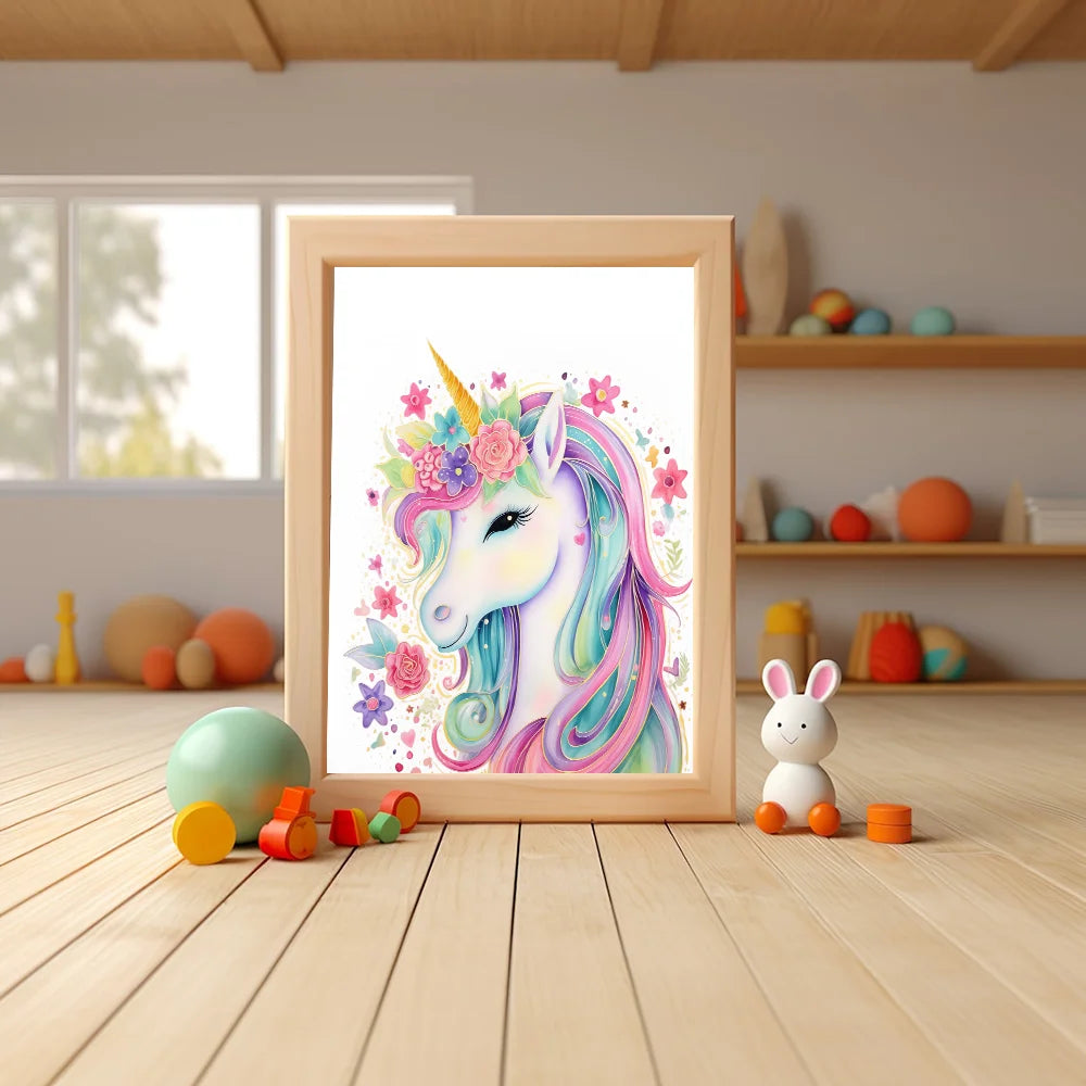 Unicorn Gold Glitter Wall Art