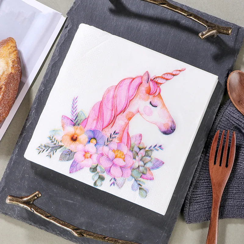 Pink Unicorn Party Napkins
