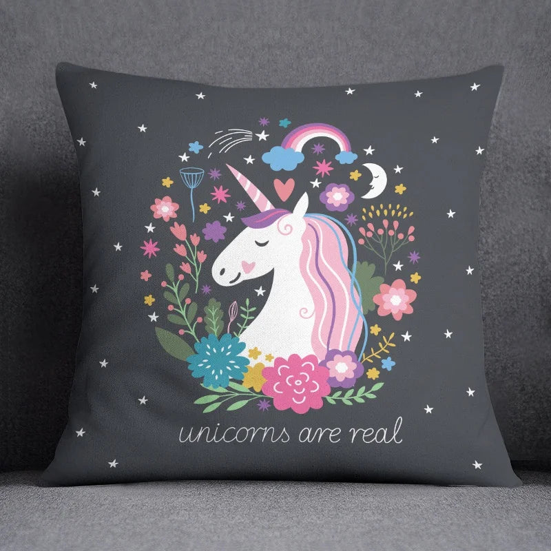 Pink Unicorn Cushion Cover