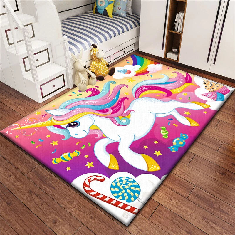 Cute Unicorn HD Printed Rug