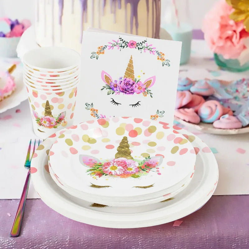 Unicorn Birthday Party Tableware Set