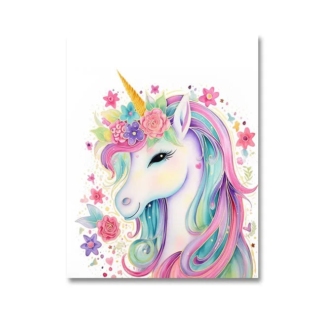 Unicorn Gold Glitter Wall Art