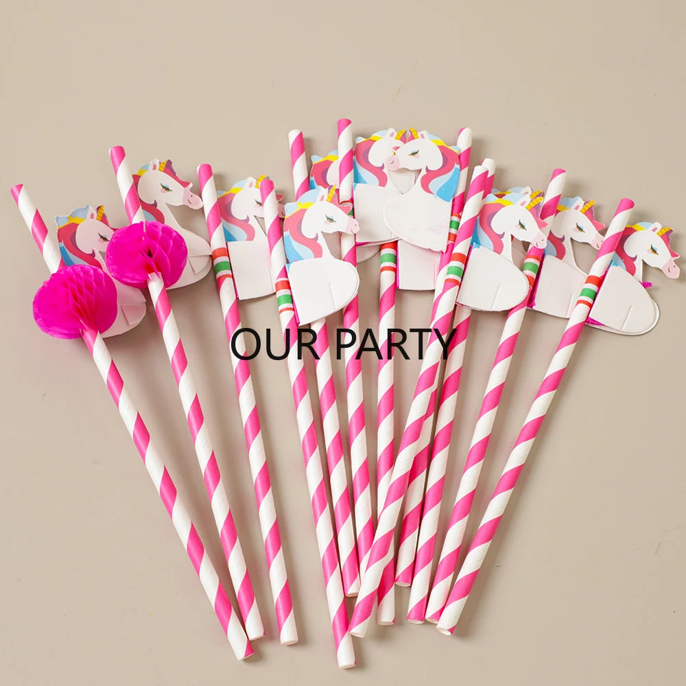 ainbow Unicorn Honeycomb Straws
