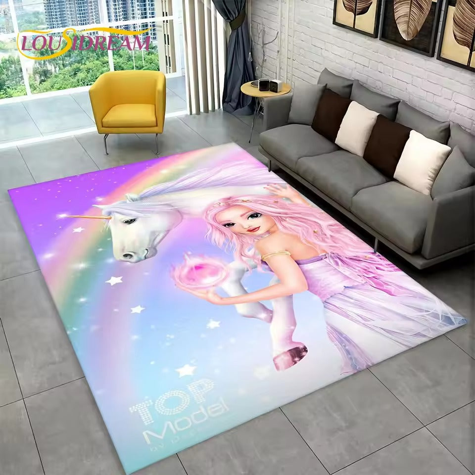 3D Unicorn Cartoon Area Rug