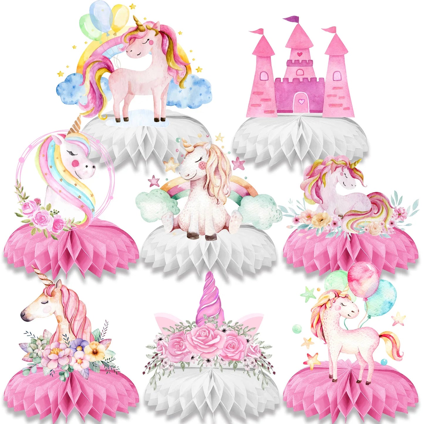 Rainbow Unicorn Party Tableware Set