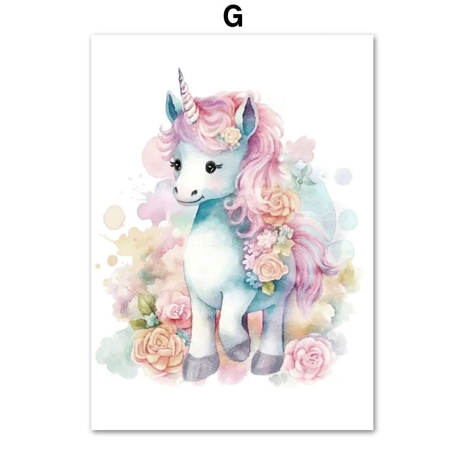 Unicorn Castle Canvas Wall Art