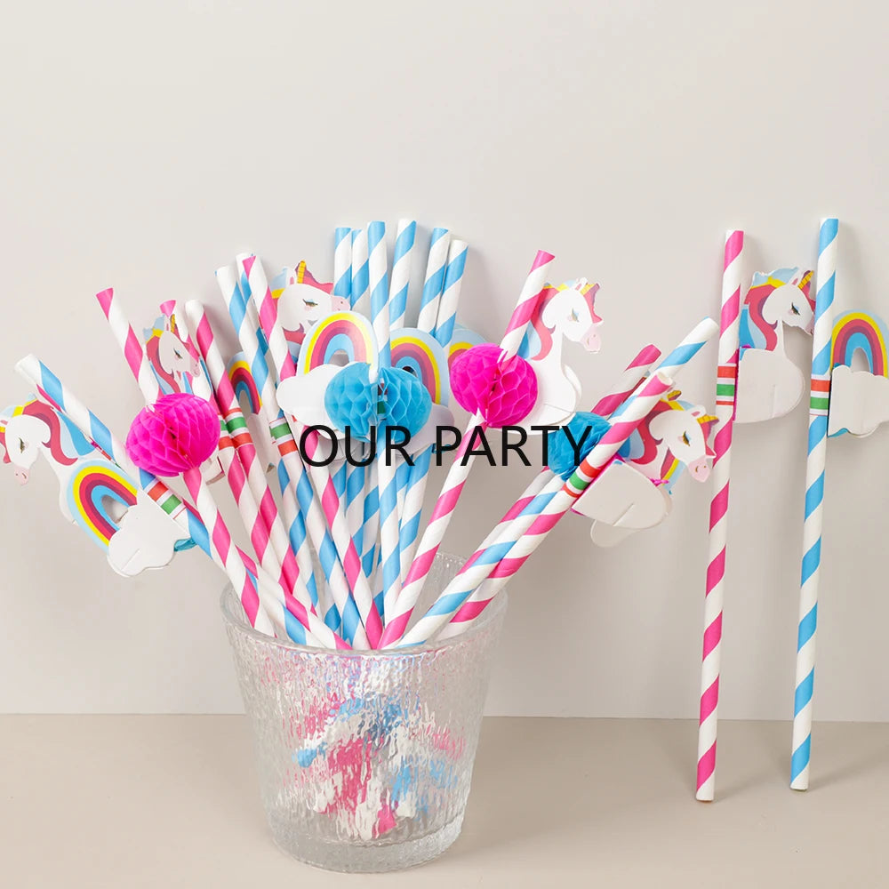 ainbow Unicorn Honeycomb Straws