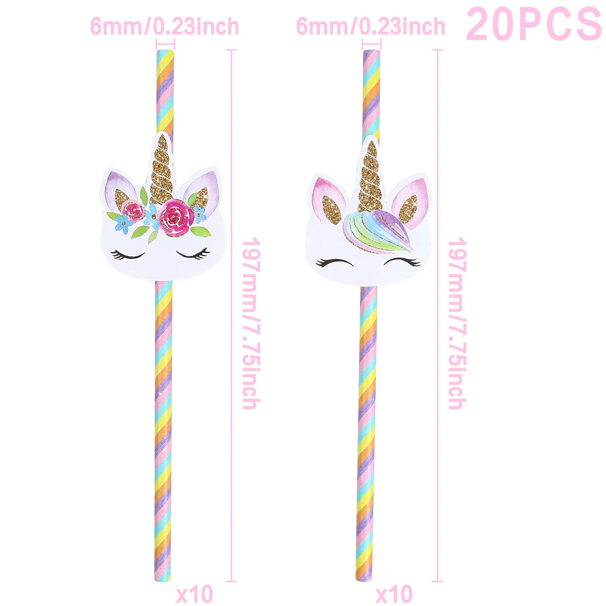 Unicorn Party Paper Straws