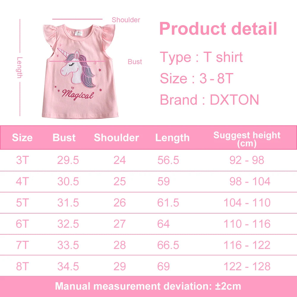 Girls Unicorn Flare Sleeve Tee