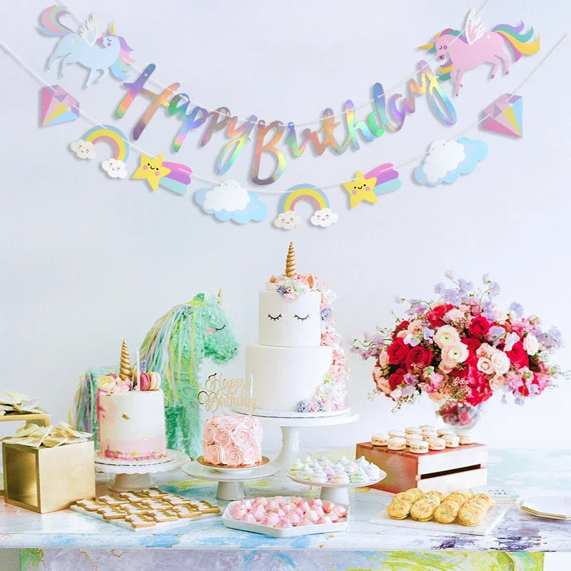 Unicorn Birthday Party Banner