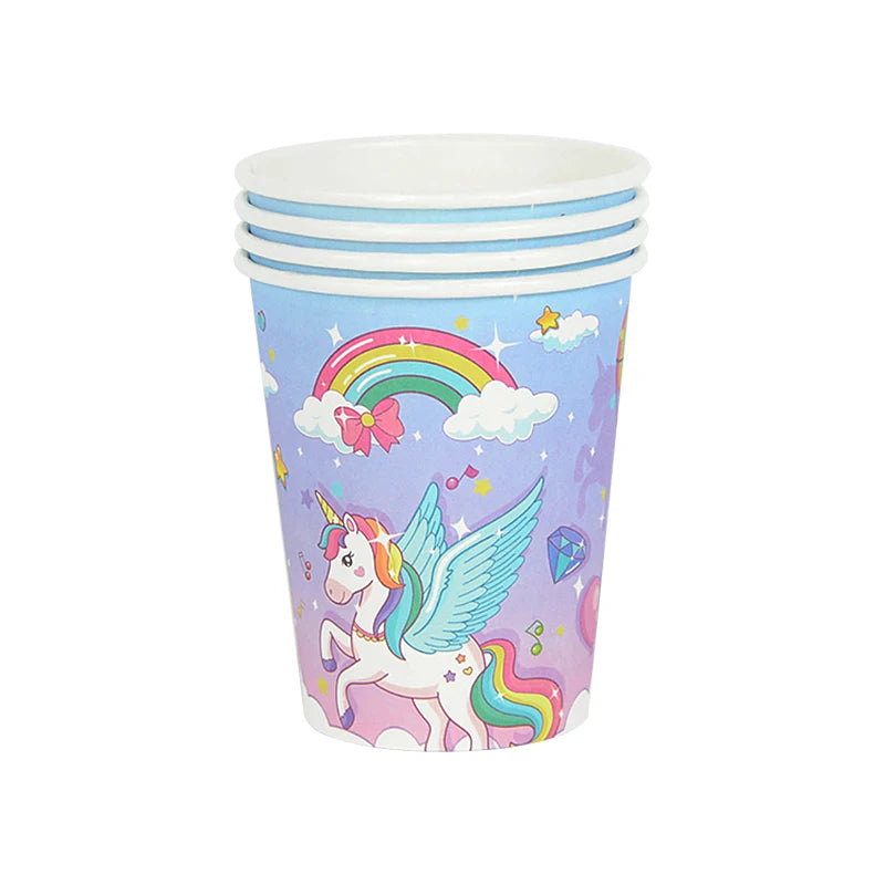 Rainbow Unicorn Party Tableware Set