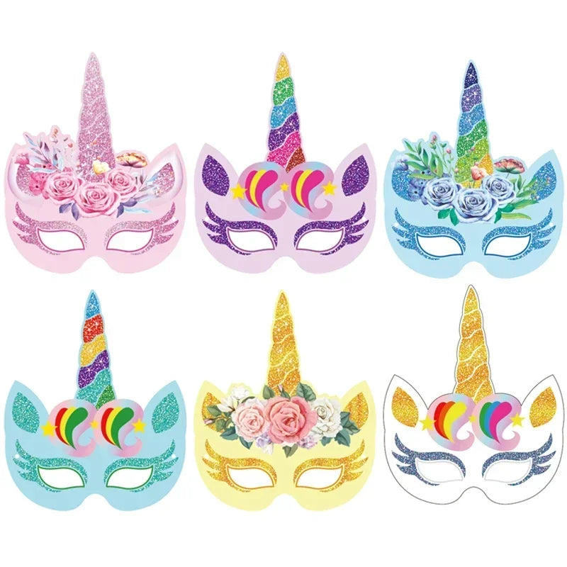 🦄 6pcs/12pcs Unicorn Party Masks