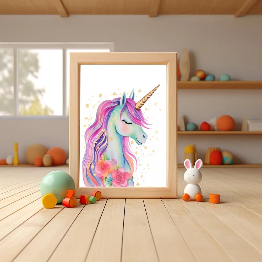 Unicorn Gold Glitter Wall Art
