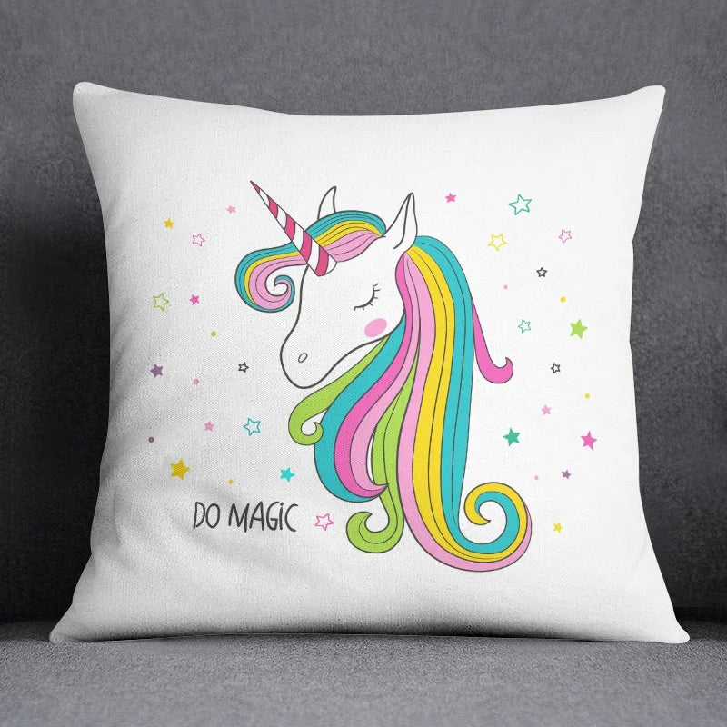 Pink Unicorn Cushion Cover
