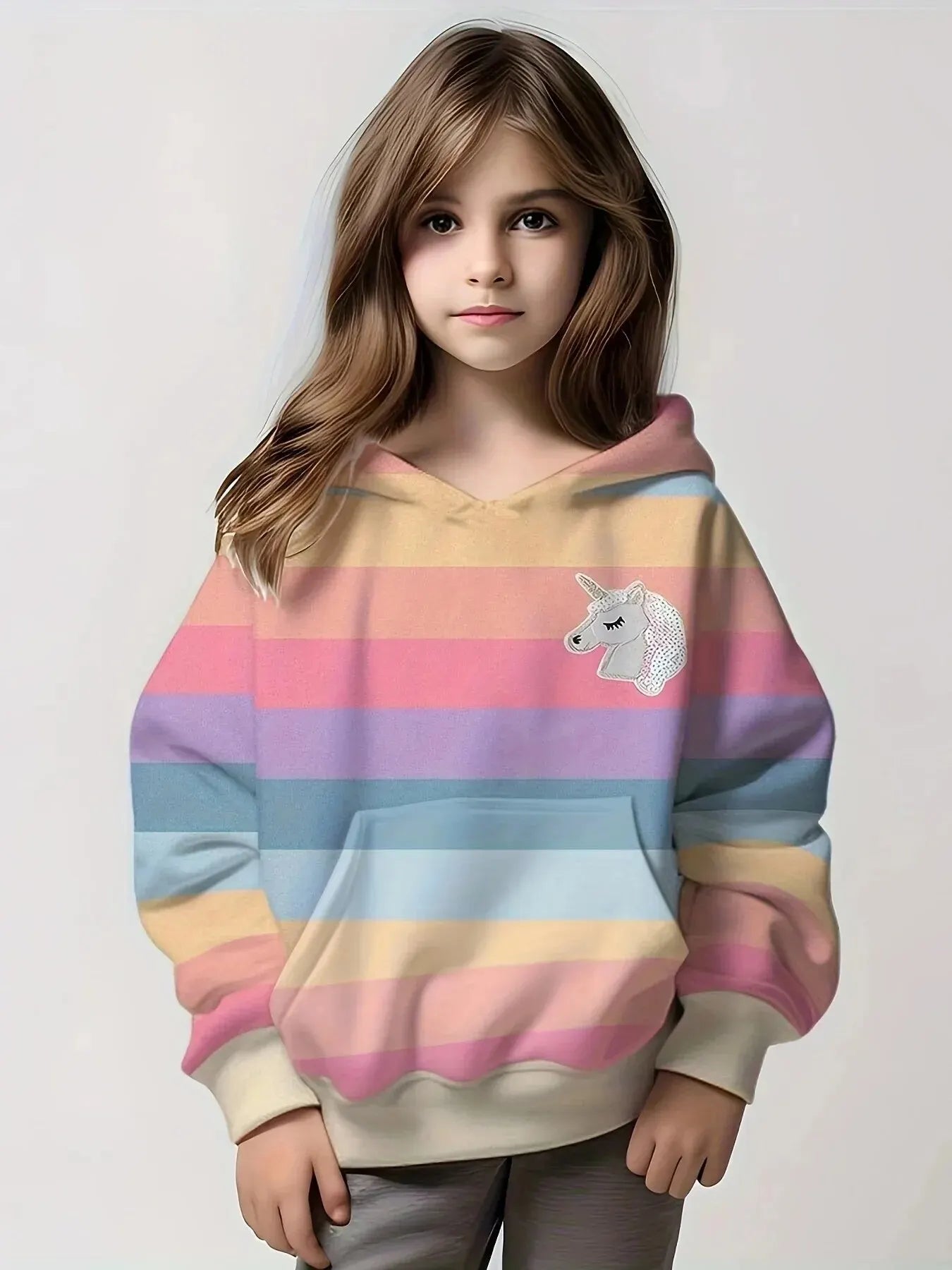 Girls 3D Cartoon Sweatshirt