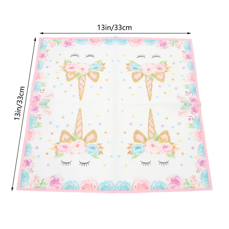 20pcs Unicorn Party Paper Napkins