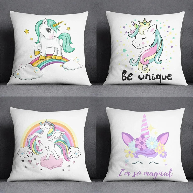 Rainbow Unicorn Pillowcase Cover