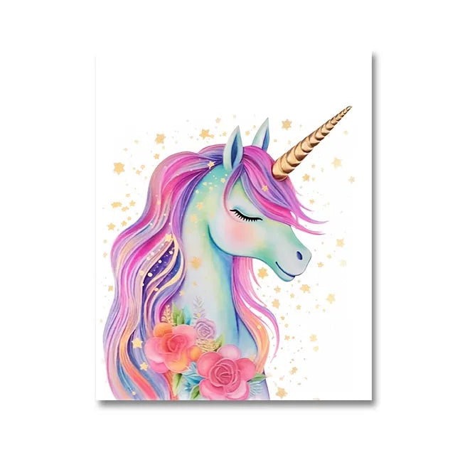 Unicorn Gold Glitter Wall Art